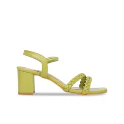 ICONICS Green Open Toe Block Sandals image 4
