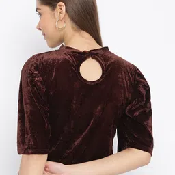 Mayra High Neck Velvet Crop Top image 5
