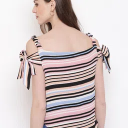Mayra Striped Cold-Shoulder Regular Top image 5