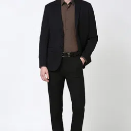 peter england Men Solid Single Breasted Formal Blazer image 2