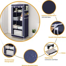 flipkart perfect homes studio Single Door & 4 Shelf PP Collapsible Wardrobe image 3