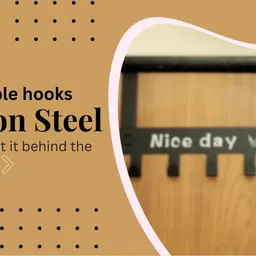 zroof New Over Door Hook Hanger Cartoon Rack Heavy-Duty Hook Organizer with “Nice Day” Hook Rail 6 image 3