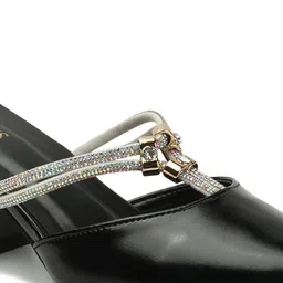 ICONICS Embellished Pointed Toe Block Heeled Pumps image 2