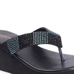 madam glorious Embellished Open Toe Wedge Heels image 3