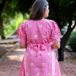 bnt Women A-line Pink Above Knee/Mid Thigh Length Dress image 2