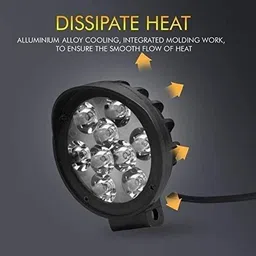 srphere Waterproof 9 Round Cap LED Fog Light Head Lamp for Honda Shine Fog Lamp Motorbike LED (12 V, 27 W) image 3