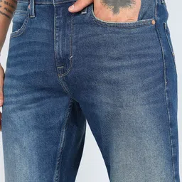 flying machine Men Tapered Fit Mid Rise Blue Jeans image 5