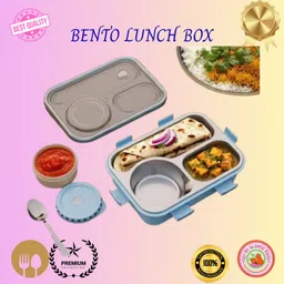 moira international Lunch Box for Kids Compartment Insulated Stainless Steel Tiffin Box for KID_L100 3 Containers Lunch Box image 1