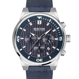 REACTION KENNETH COLE Men Blue Dial & Blue Leather Textured Straps Analogue Watch KRWGF2192702-picture-35
