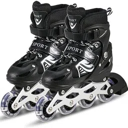 jd enterpeise Inline Skates For Adjustable PU Wheels with Aluminum-Alloy For Age 7-11 Year Kid In-line Skates - Size 6-9 UK-picture-17