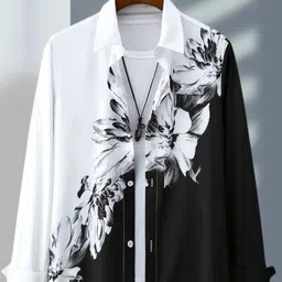 aarthit cloth villa Men Regular, Super Slim Fit Floral Print Ribbed Collar Casual Shirt-picture-25