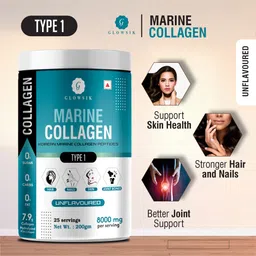 g glowsik Korean Marine Collagen Powder Hydrolyzed Collagen for Glow & Healthy Skin , Hair image 3
