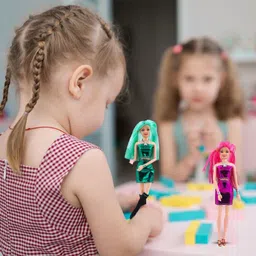 khyali Beautiful Dazzling Doll Combo with Moveable Arms, Legs, Elbow & Knee for Girl|97 image 5
