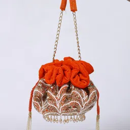 nahhar fashion Women Orange Potli-picture-22