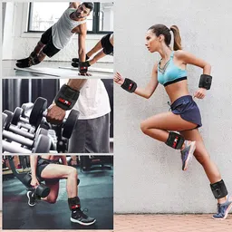 lycan FITNESS ANKLE WEIGHT (BLACK) 1KG PAIR (1KG X 2 PCS) (2 kg) Black Ankle & Wrist Weight image 4