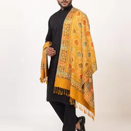 Pashgiri Poly Wool Floral Print Men Shawl image 2