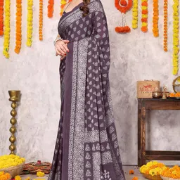 mirchi fashion Printed Daily Wear Chiffon, Georgette Saree image 3