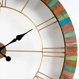 vedas Logan Multicolour Iron Wall Clock image 5