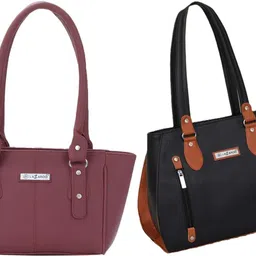 lazzaroo Women Maroon, Black Shoulder Bag image 1