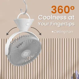 PORTRONICS Aero Breeze 178mm 3 Blade Rechargeable Portable Desktop Fan with 2400 mAh Battery (BLDC Motor, Grey) image 4