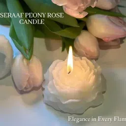 wojjoy Peony Rose White Color Scented Candle Candle image 3