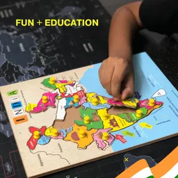 toyvision Best Price Wooden Educational learning Map Board Puzzle for kids image 3