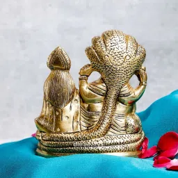 Mini Vishnu And Laxmi Brass Religious Idol by The Advitya image 2