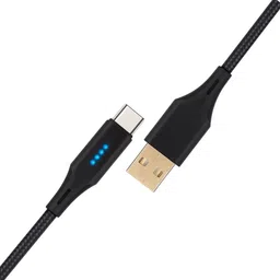 ChargHunt USB Type C Cable 3 A 1 m Copper Extra Tough Nylon Braided LED USB Type-C Charging Cable-picture-12