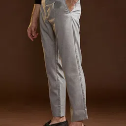 the bear house Men Regular Fit Grey Polyester Trousers image 3