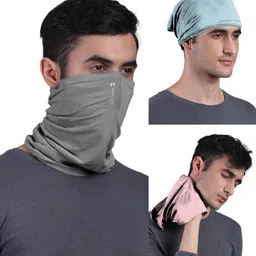 Unisex Anti Microbial Super Soft & Comfort Fit, Breathable Multipurpose Headband, Face Mask for Dust Protection Men Solid Bandana-image-58