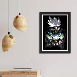 art illusion Kakashi Framed Poster For Room & Office ,Anime Framed Poster Paper Print image 2