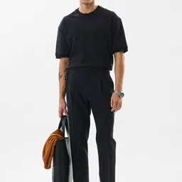 snitch Men Slim Fit Black Polyester Trousers image 3