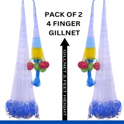 yashnet GILLNET 4 FINGER 87MM PAACK OF 2 PCS 90 TO 100 FEET LONG LENGTH Fishing Net-picture-18