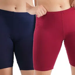 jasora Pack of 2 Solid Women Multicolor Cycling Shorts-picture-21