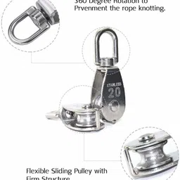 vinayakart Stainless Steel Single Wheel Pulley Block Climbing Pulley image 4