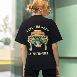 slenor Women Printed, Typography Round Neck Pure Cotton Black T-Shirt image 3