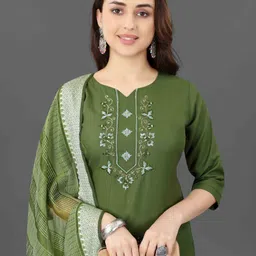 vedu Self Design Kurta, Salwar & Dupatta Set image 2