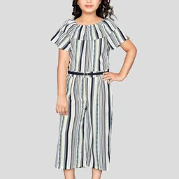 Peppermint Girls Striped Belted Jumpsuit-image-99