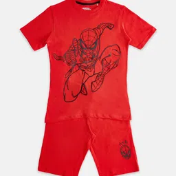 Pantaloons Junior Boys Spider-Man Printed Pure Cotton T-shirt With Shorts-picture-22