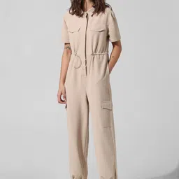 ONLY Onlgabberdine Waist Tie-Up Detail Basic Jumpsuit image 3