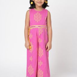 LIL DRAMA Girls Self Design Basic Jumpsuit-picture-26