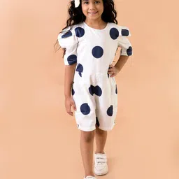 Fairies Forever Girls Polka Dots Printed Cotton Jumpsuit-image-32