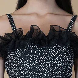 RAASSIO Women Printed Basic Jumpsuit with Ruffles image 4