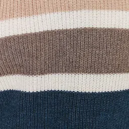 Trendyol Men Beige & Blue Colourblocked Pullover image 3