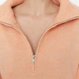 Trendyol Women Peach-Coloured Hooded Pullover image 4