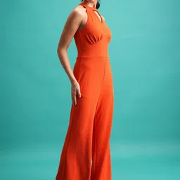 Tokyo Talkies Red High Neck Basic Jumpsuit image 3