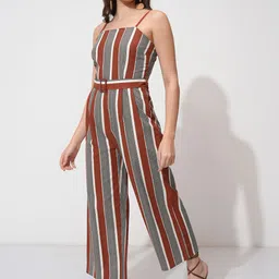Tokyo Talkies Women Striped Basic Jumpsuit image 4