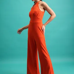 Tokyo Talkies Red High Neck Basic Jumpsuit image 5