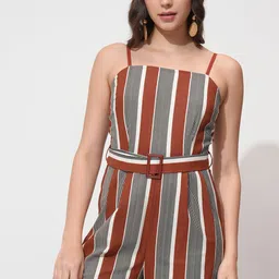 Tokyo Talkies Women Striped Basic Jumpsuit image 3
