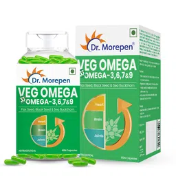 Dr. Morepen Veg Omega 3 6 7 & 9 Capsules 500mg - 60 Veg Capsules image 1